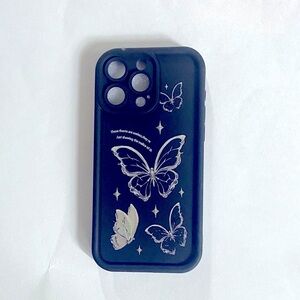 15 Pro Max Black Butterfly Phone Case